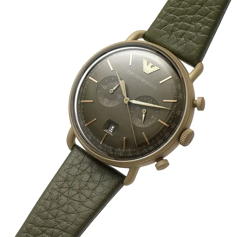 Emporio Armani Aviator Chronograph Green Dial Men's Watch | AR11421